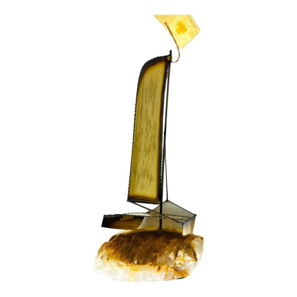 DeMott Brass Sailboat NWT Sailboat Made Of Brass, Copper and Steel Mounted On I - Picture 4 of 15